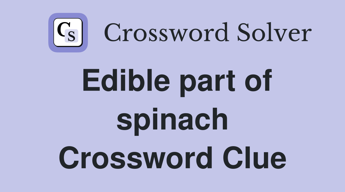 Edible part of spinach Crossword Clue