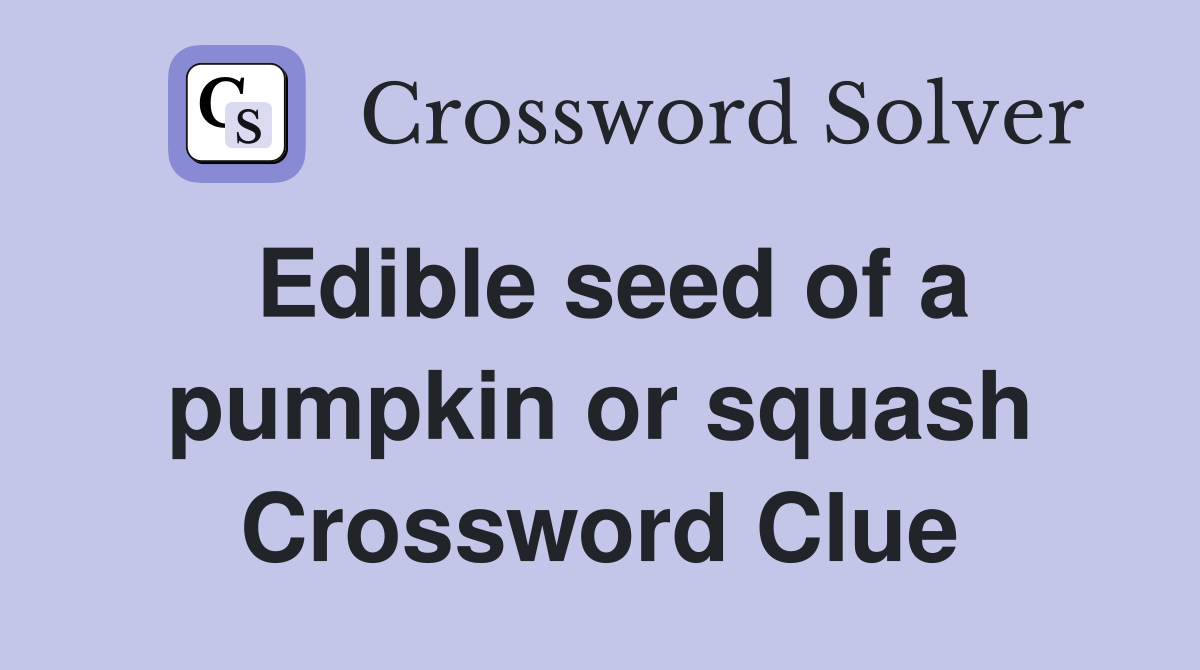 Edible seed of a pumpkin or squash Crossword Clue