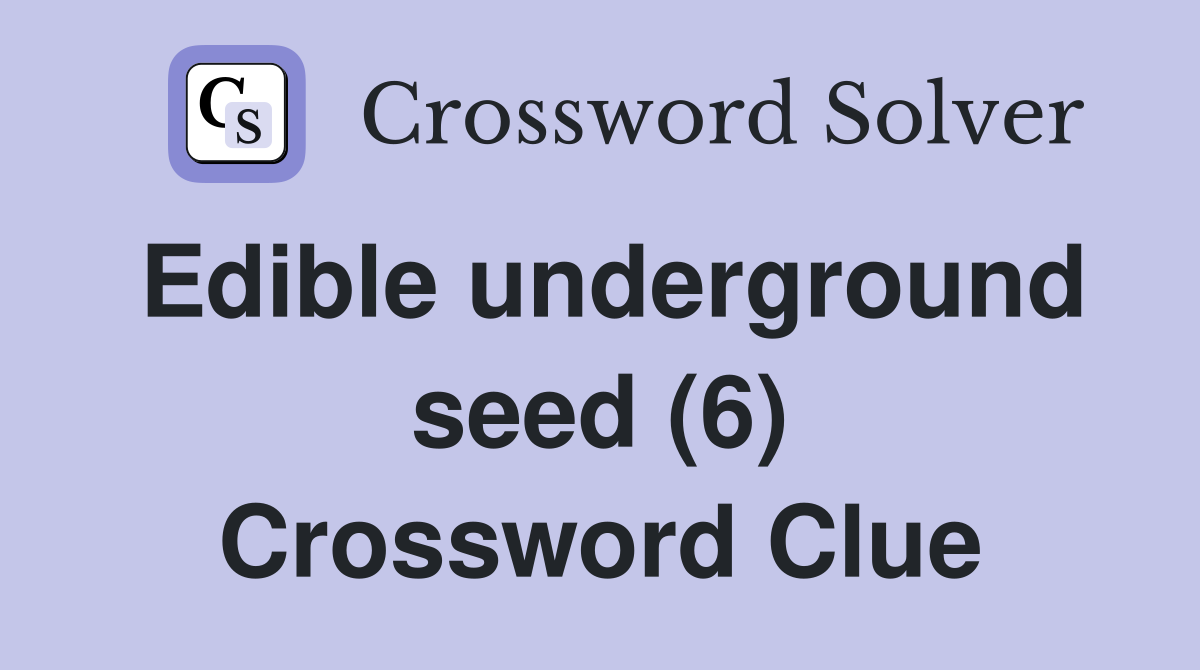 Edible underground seed (6) Crossword Clue