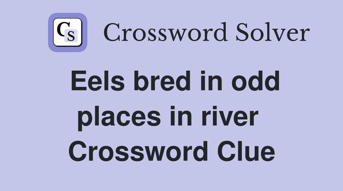 Eels bred in odd places in river  Crossword Clue