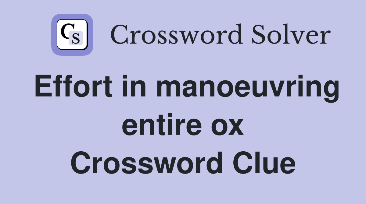 Effort in manoeuvring entire ox Crossword Clue