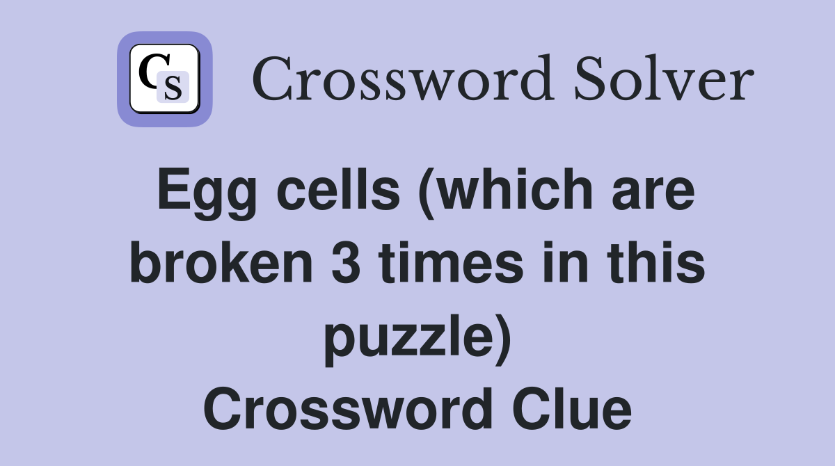 Egg cells (which are broken 3 times in this puzzle) Crossword Clue