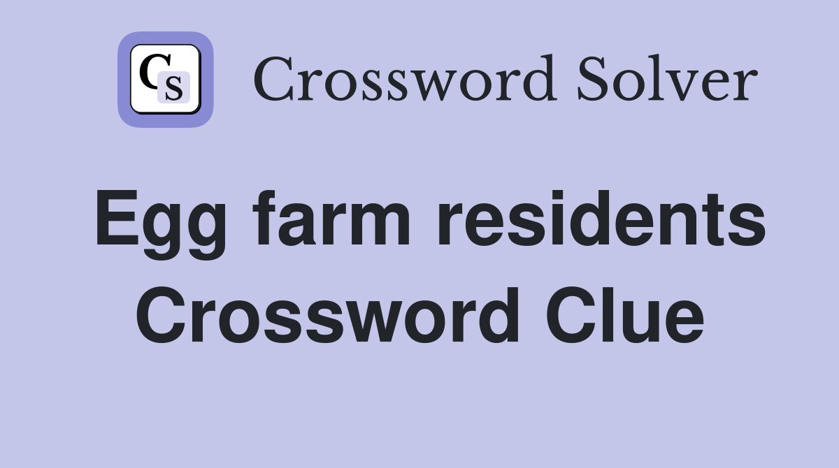 Egg farm residents Crossword Clue