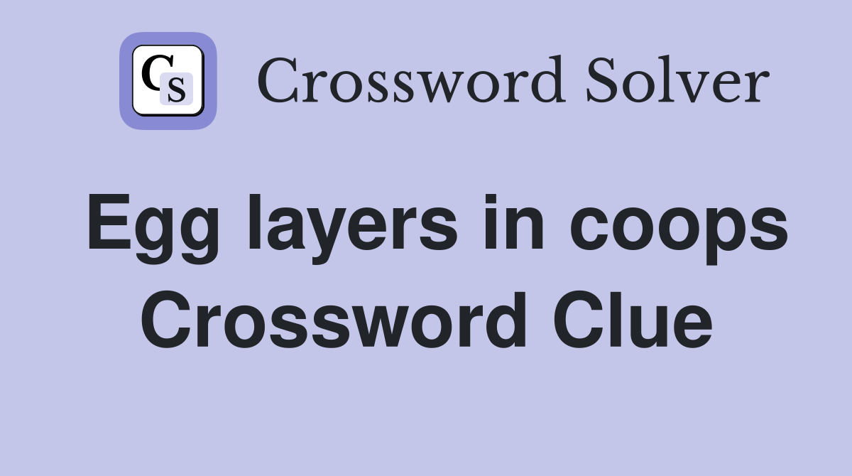 Egg layers in coops Crossword Clue