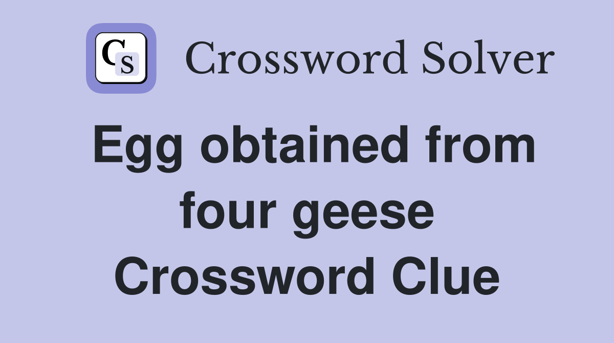 Egg obtained from four geese Crossword Clue