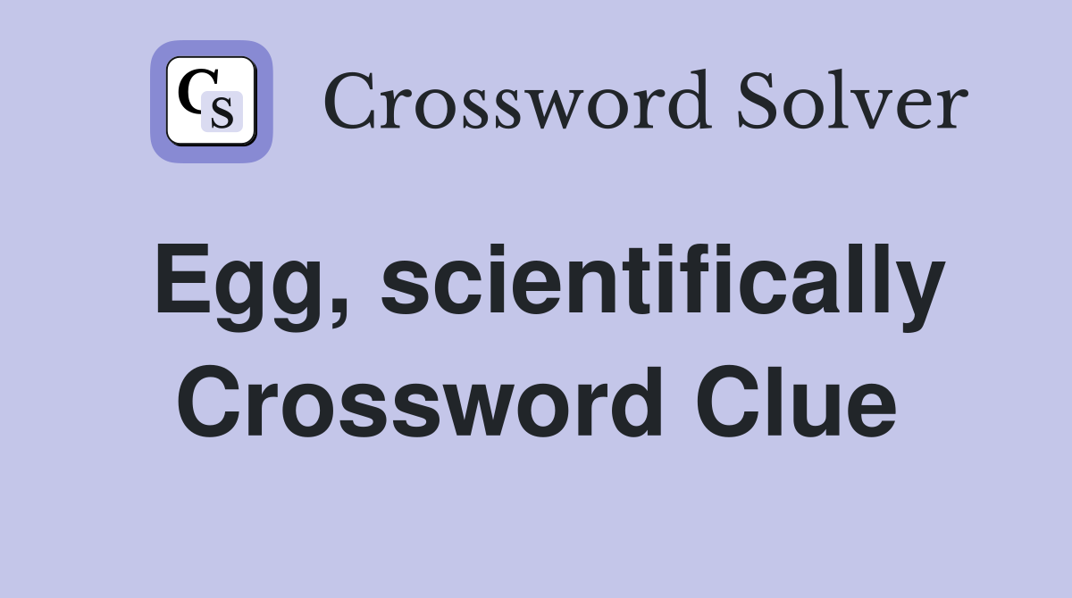 Egg, scientifically Crossword Clue