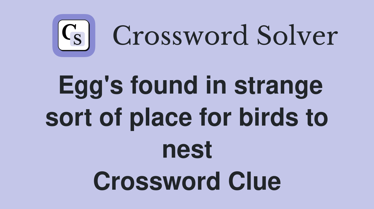 Egg's found in strange sort of place for birds to nest Crossword Clue