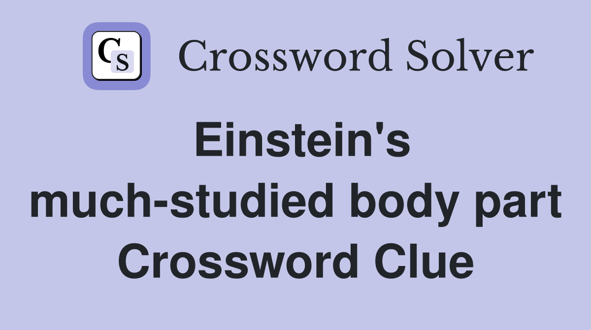 Einstein's much-studied body part Crossword Clue
