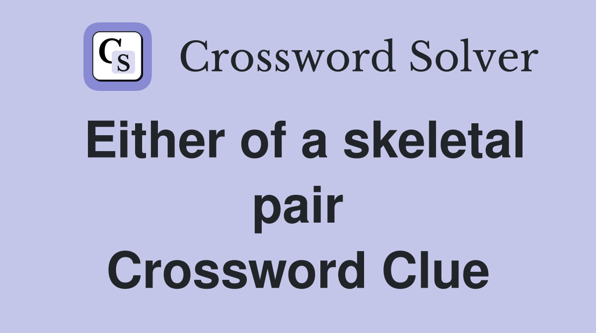 Either of a skeletal pair Crossword Clue