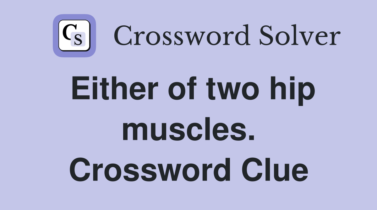 Either of two hip muscles. Crossword Clue