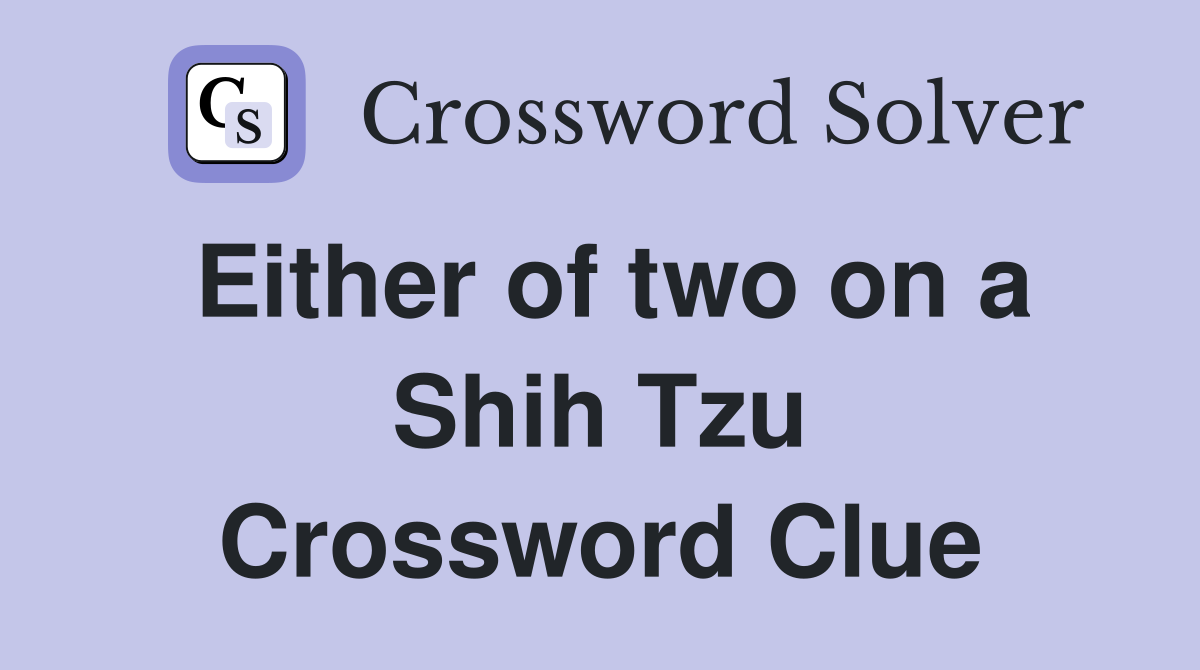 Either of two on a Shih Tzu Crossword Clue