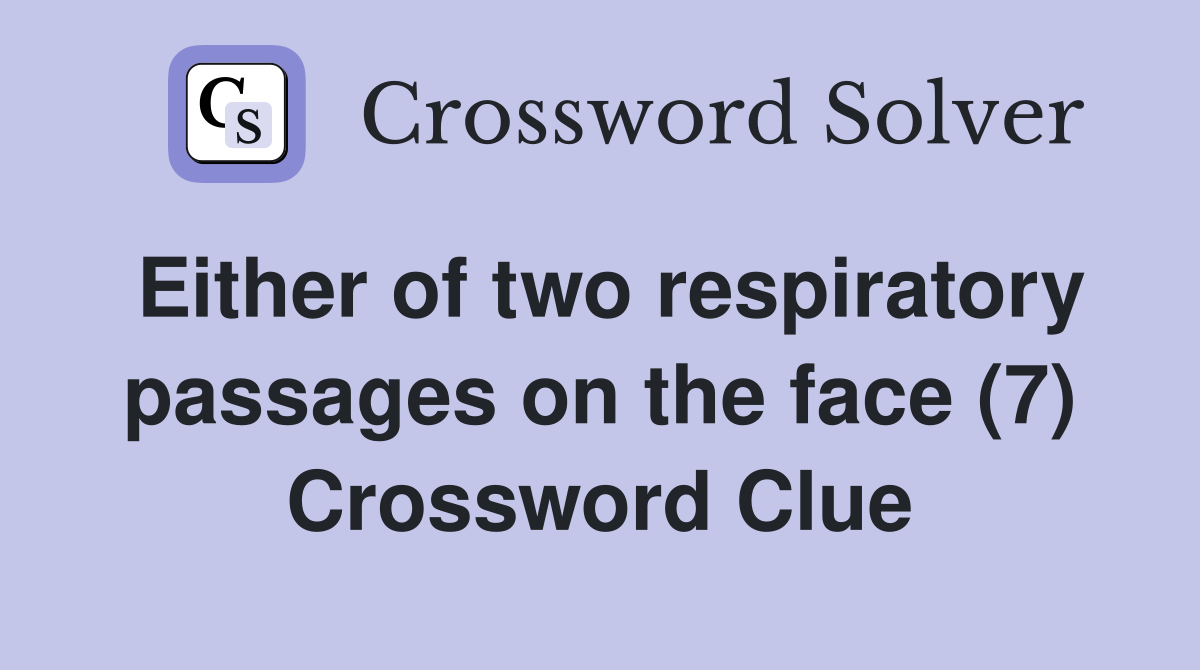 Either of two respiratory passages on the face (7) Crossword Clue