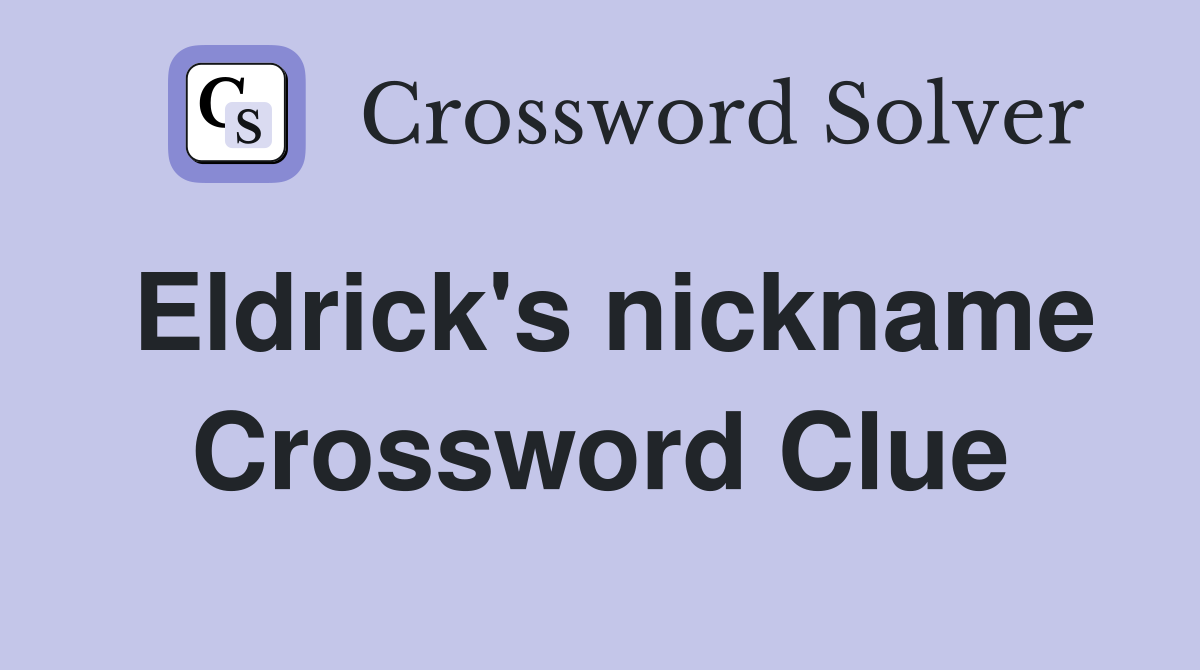 Eldrick's nickname Crossword Clue