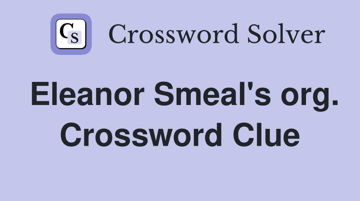 Eleanor Smeal's org. Crossword Clue