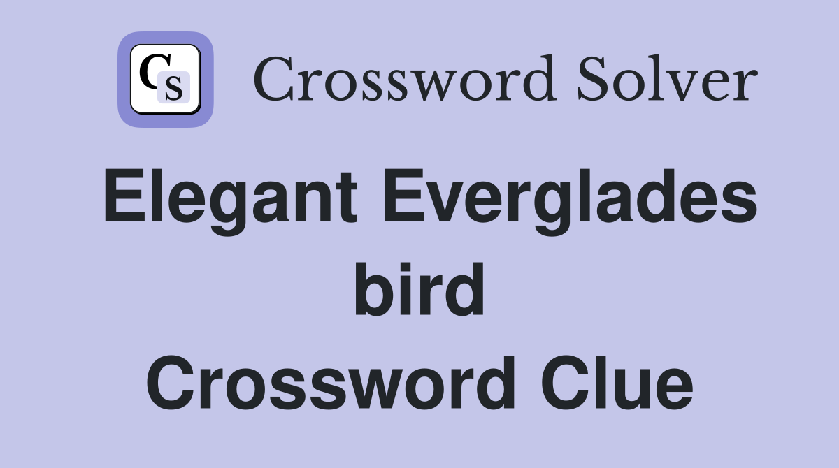 Elegant Everglades bird Crossword Clue