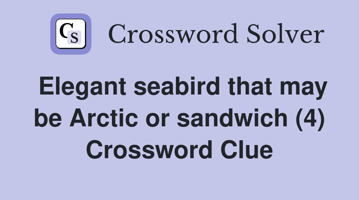 Elegant seabird that may be Arctic or sandwich (4) Crossword Clue