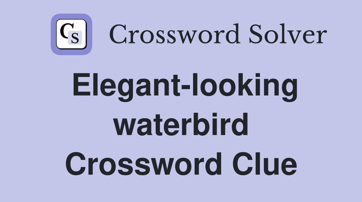 Elegant-looking waterbird Crossword Clue