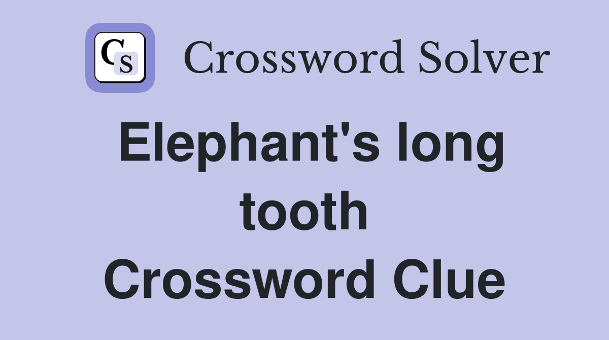 Elephant's long tooth Crossword Clue