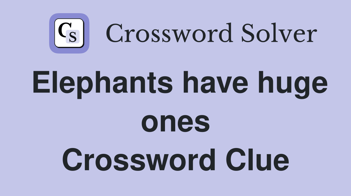 Elephants have huge ones Crossword Clue