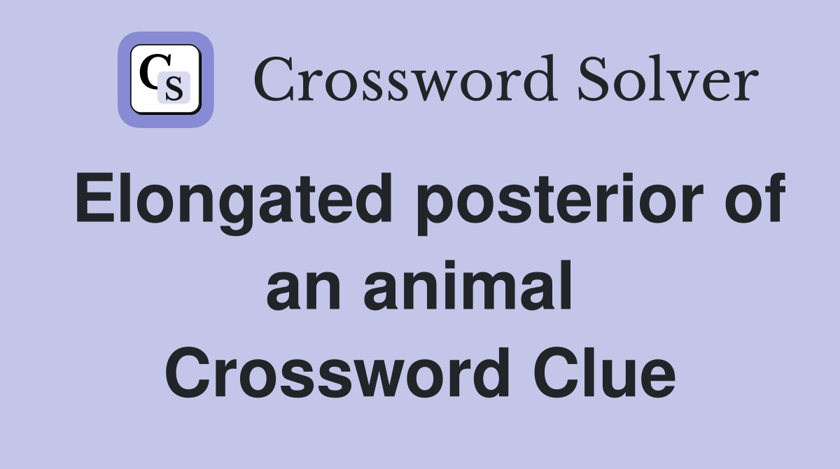 Elongated posterior of an animal Crossword Clue