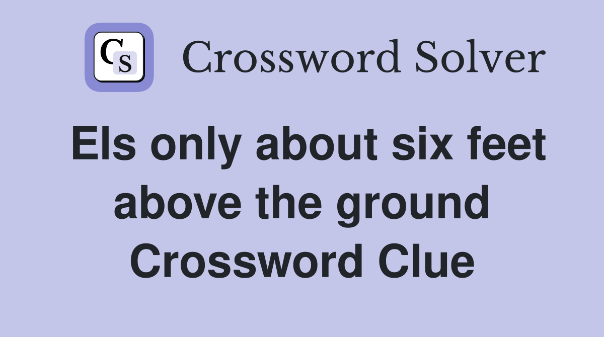 Els only about six feet above the ground Crossword Clue