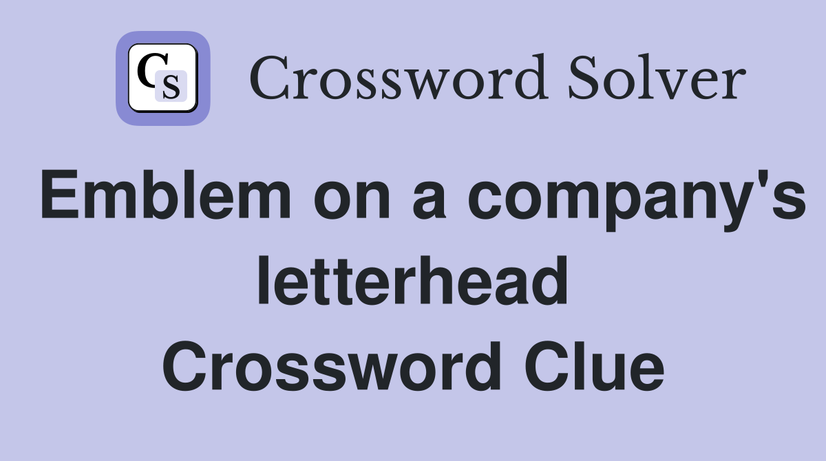 Emblem on a company's letterhead Crossword Clue