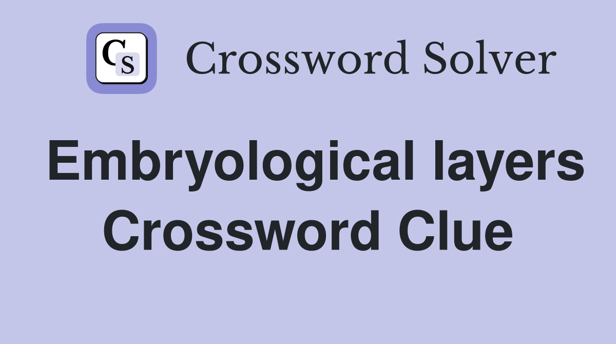 Embryological layers Crossword Clue