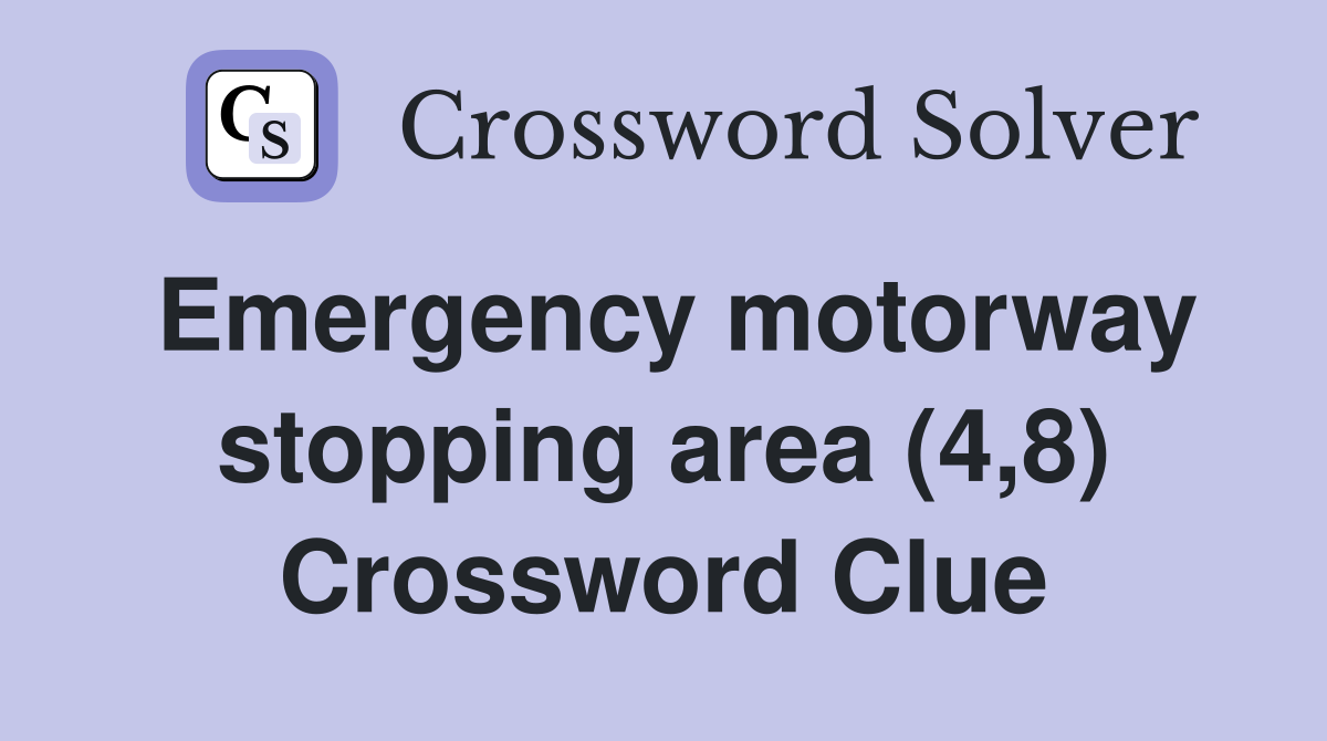 Emergency motorway stopping area (4,8) Crossword Clue