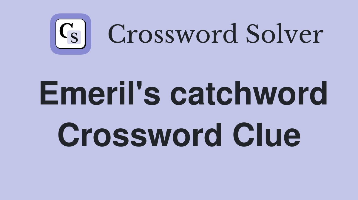 Emeril's catchword Crossword Clue