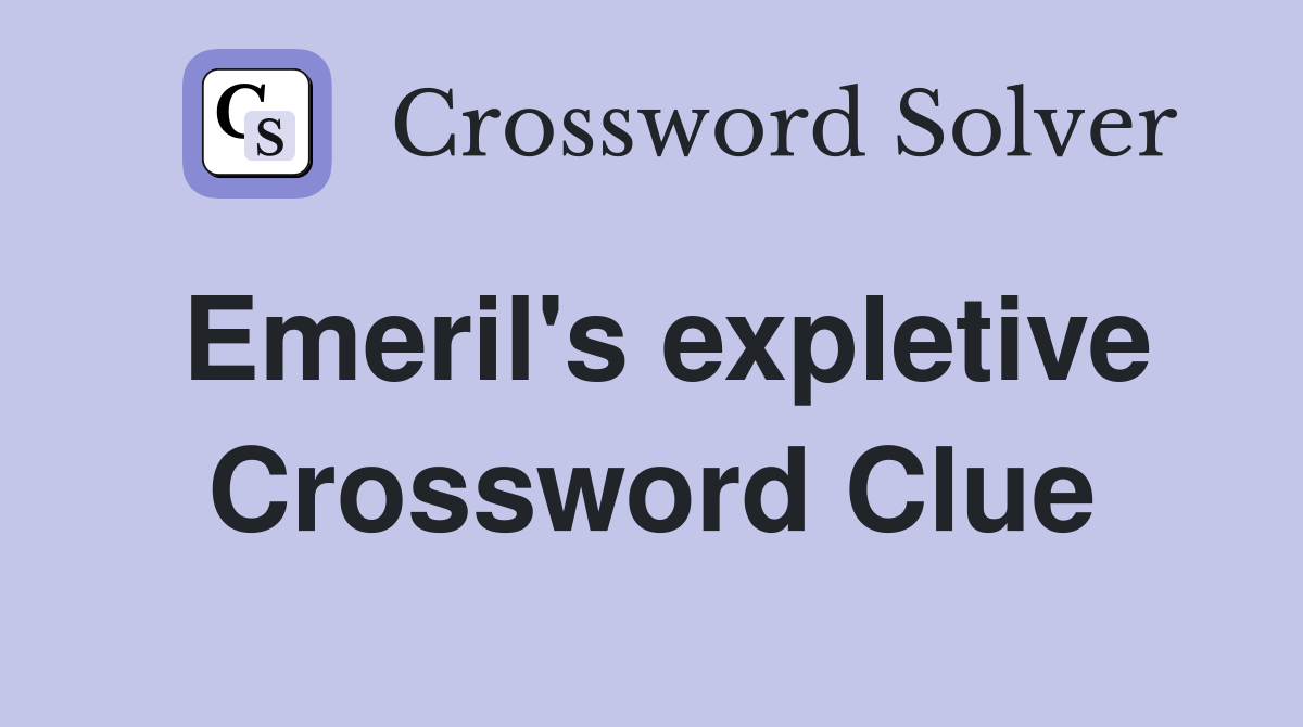Emeril's expletive Crossword Clue