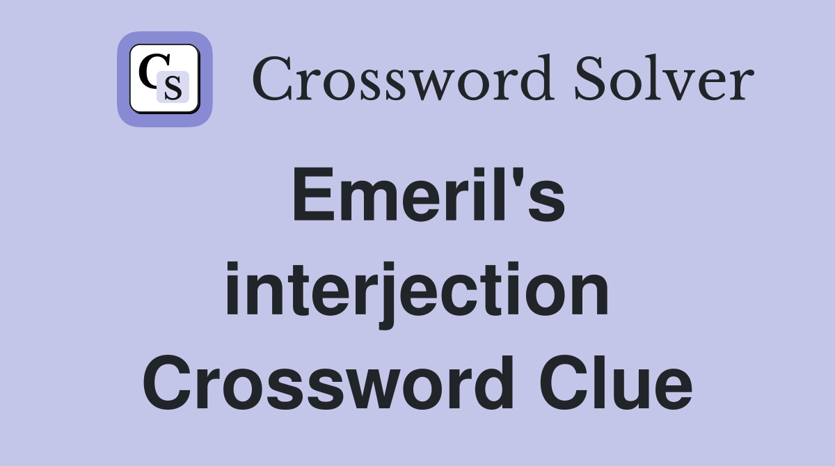 Emeril's interjection Crossword Clue