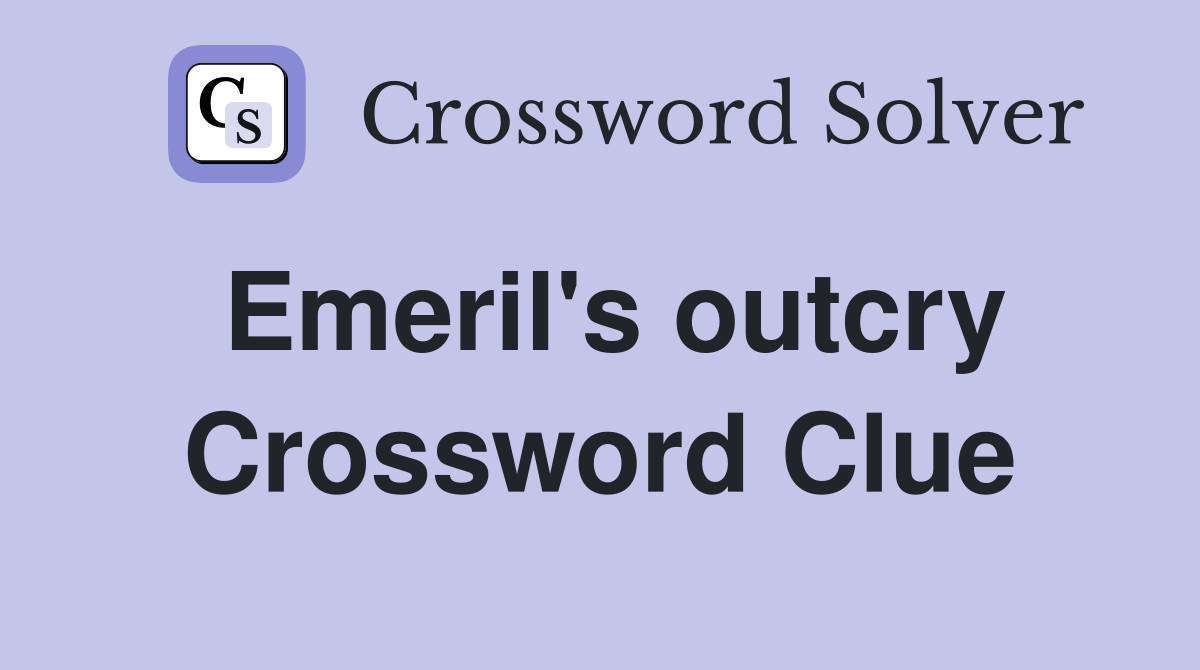 Emeril's outcry Crossword Clue