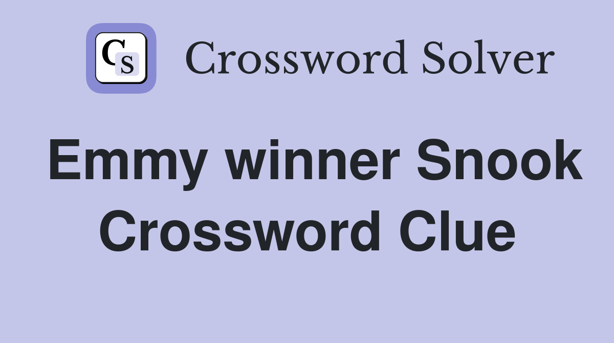 Emmy winner Snook Crossword Clue Answers Crossword Solver