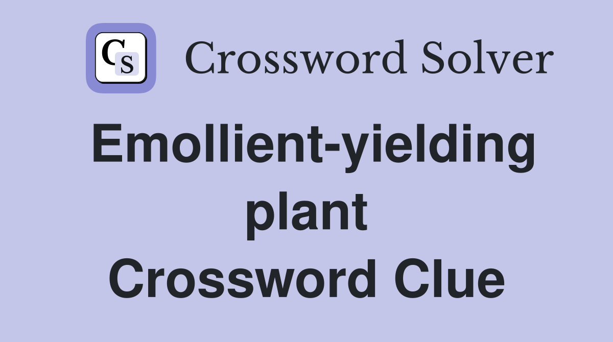 Emollient-yielding plant Crossword Clue