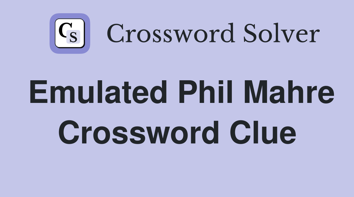 Emulated Phil Mahre Crossword Clue
