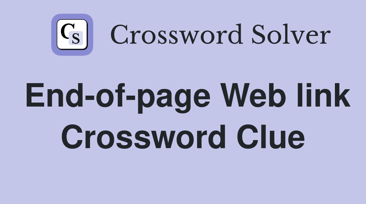 End-of-page Web link Crossword Clue