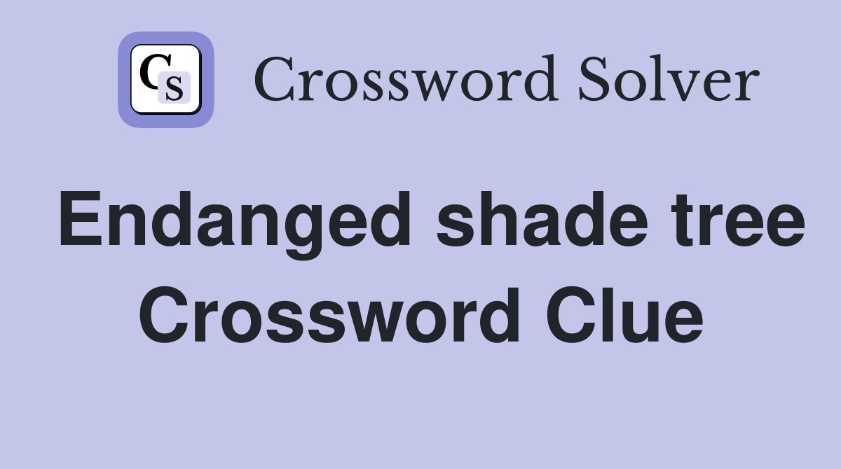 Endanged shade tree Crossword Clue