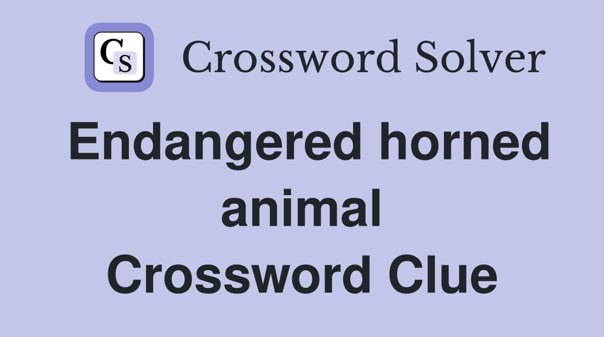 Endangered horned animal Crossword Clue