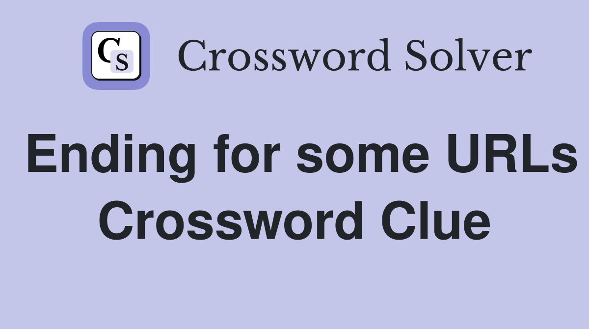 Ending for some URLs Crossword Clue