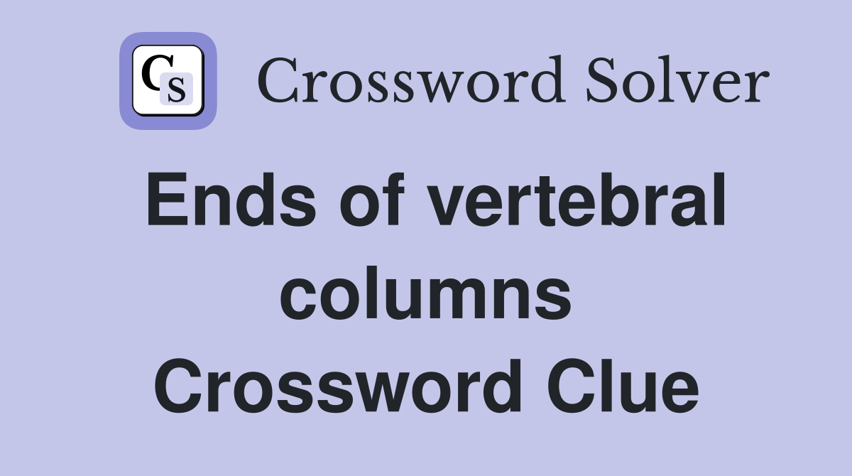 Ends of vertebral columns Crossword Clue