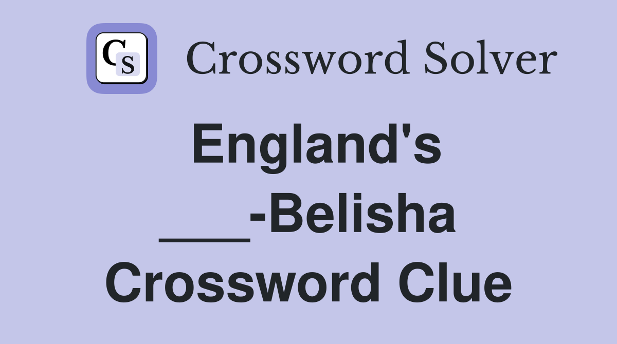 England's ___-Belisha Crossword Clue