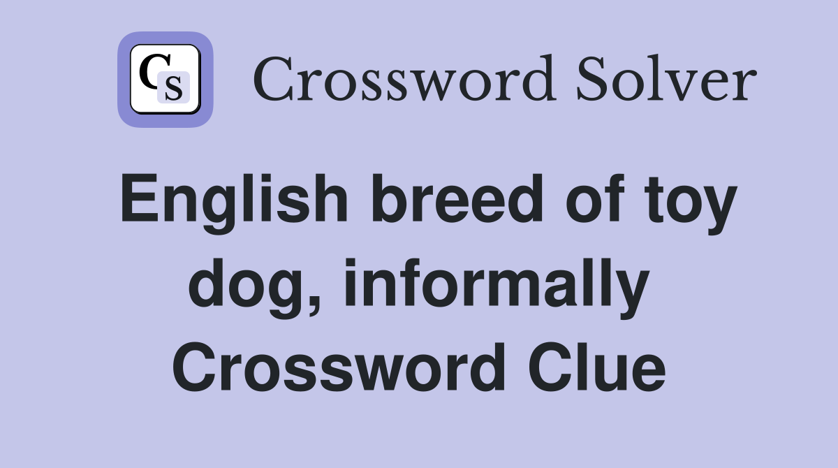 English breed of toy dog, informally Crossword Clue