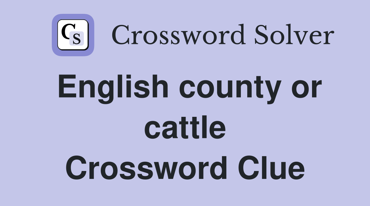 English county or cattle Crossword Clue