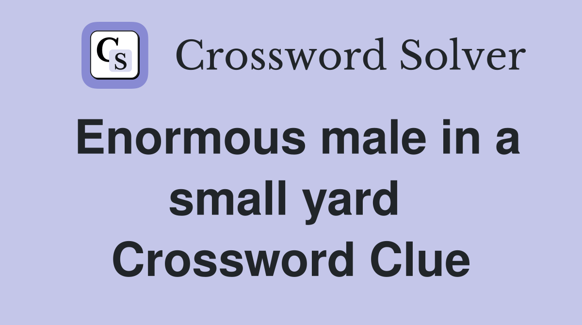 Enormous male in a small yard  Crossword Clue