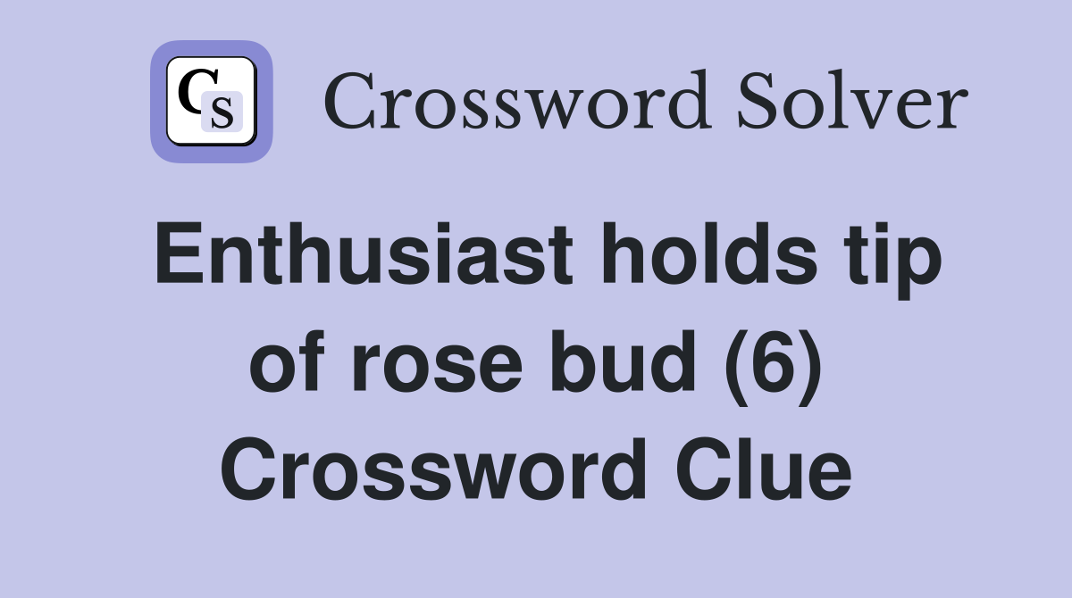 Enthusiast holds tip of rose bud (6) Crossword Clue