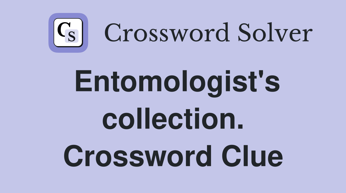Entomologist's collection. Crossword Clue