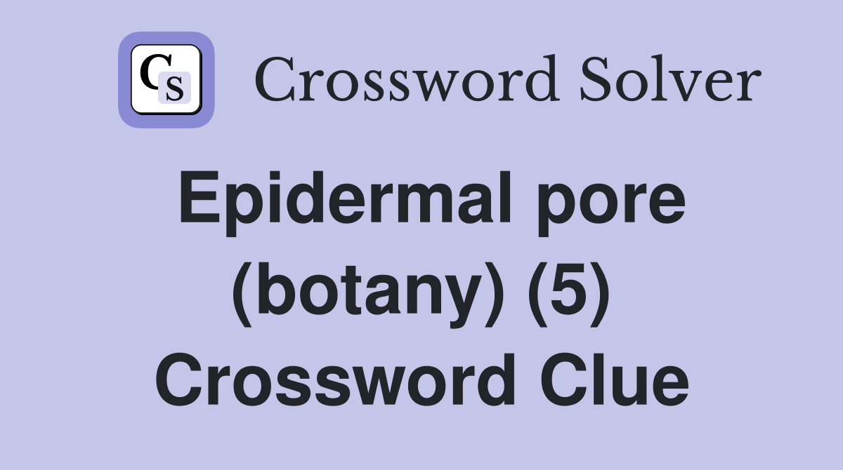 Epidermal pore (botany) (5) Crossword Clue
