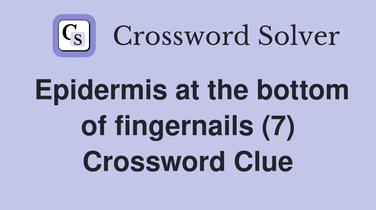 Epidermis at the bottom of fingernails (7) Crossword Clue
