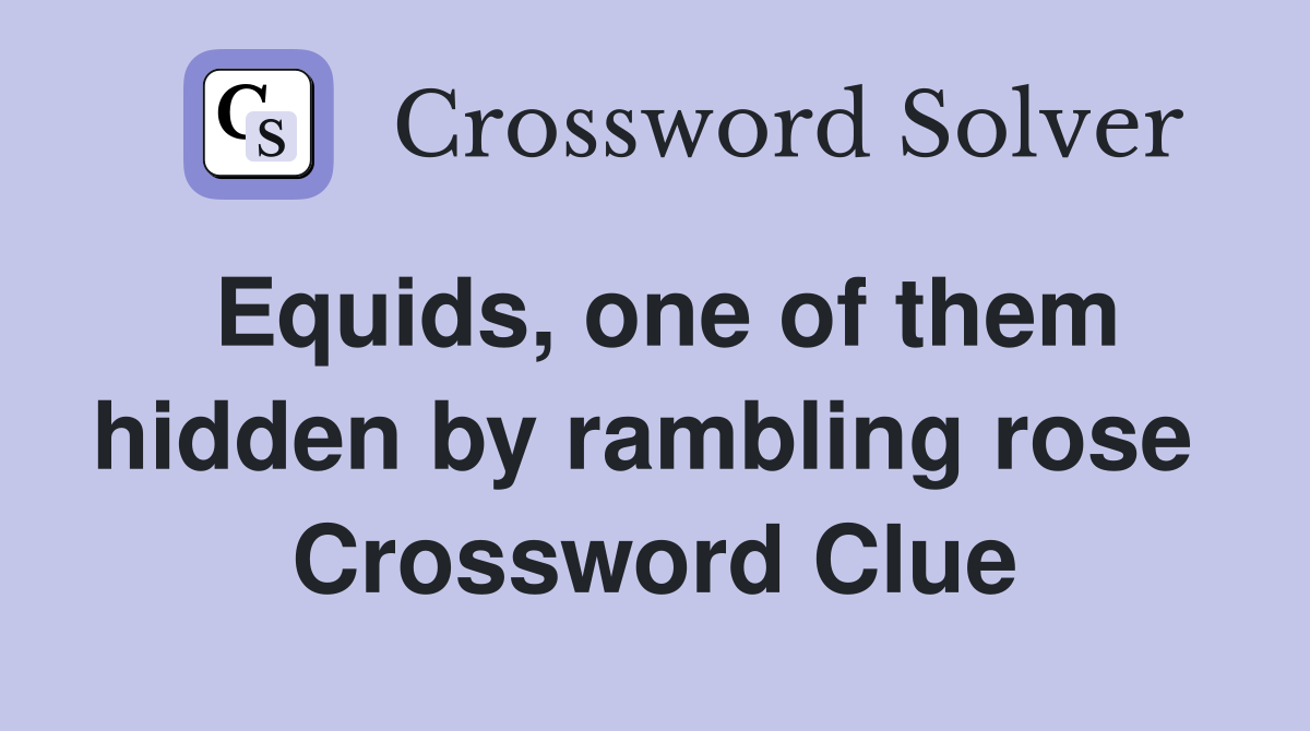 Equids, one of them hidden by rambling rose  Crossword Clue