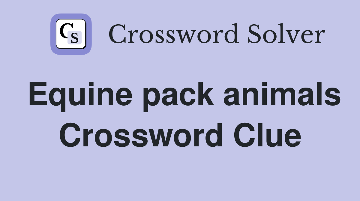 Equine pack animals Crossword Clue